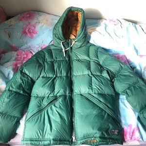 A&F Light Green Puffer Jacket Men